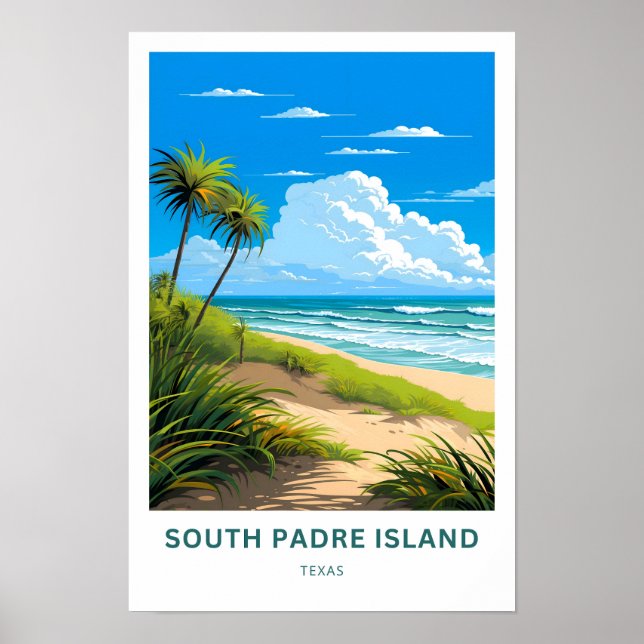 South Padre Island Texas Travel Print (Front)
