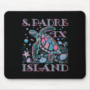 South Padre Island Tx Turtle Lover Colorful Beach Mouse Pad