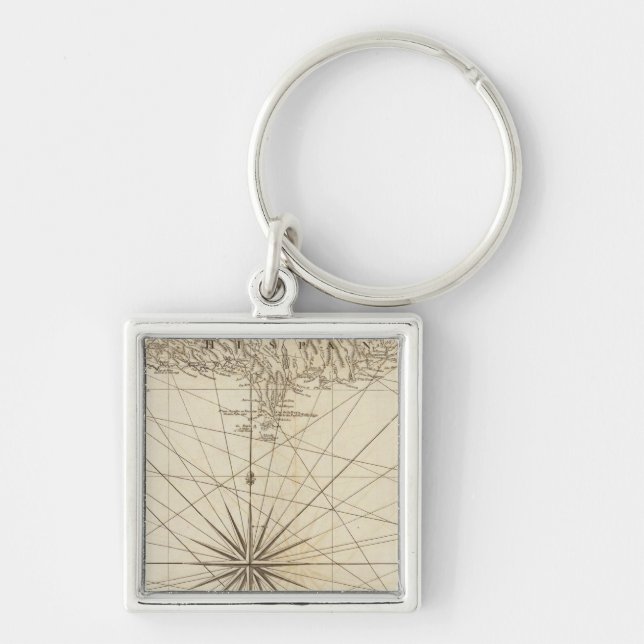 South part of St Domingo or Hispaniola Key Ring (Front)