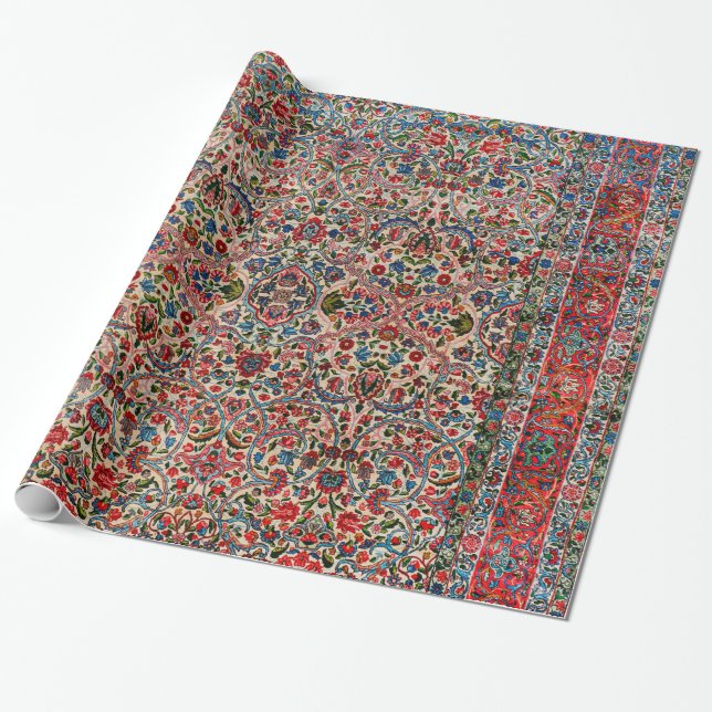 South Persia Red Pink Blue  Wrapping Paper (Unrolled)