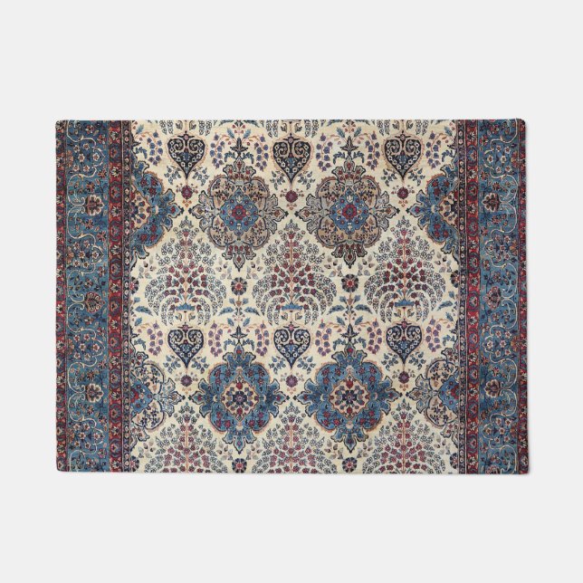 South Persian Rug Blue Tan Pinks  (Front)