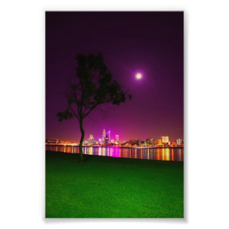 South Perth Foreshore Perth City Lights Skyline Photo Print