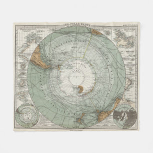 South Polar Region Map Fleece Blanket