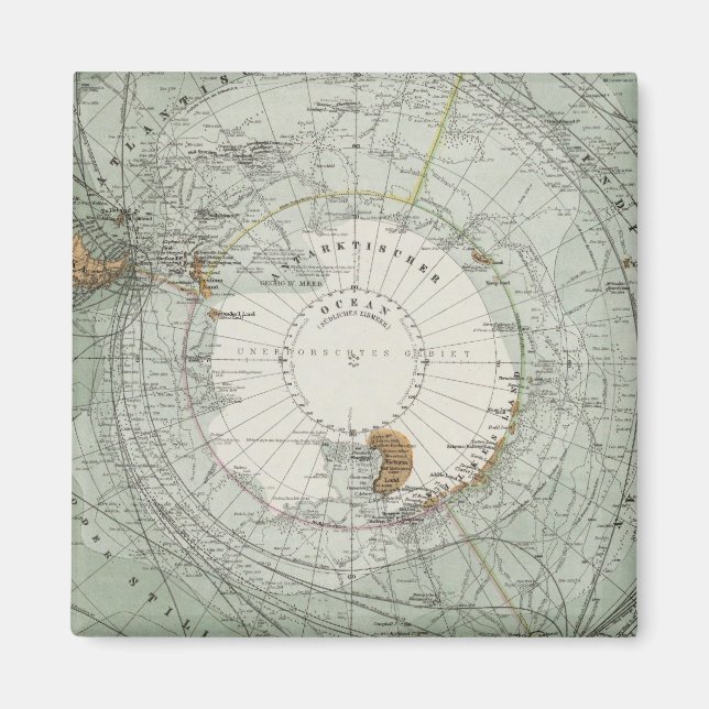 South Polar Region Map Magnet (Front)