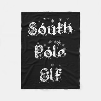 South Pole Elf Funny Novelty Christmas Snowflake A Fleece Blanket