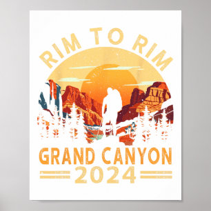 South Rim To North Rim Grand Canyon 2024 Hiking Poster