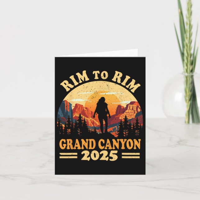 South Rim To North Rim Grand Canyon 2025 Hike In A Card (Front)