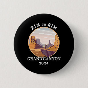 South Rim To North Rim Grand Canyon National Park 6 Cm Round Badge