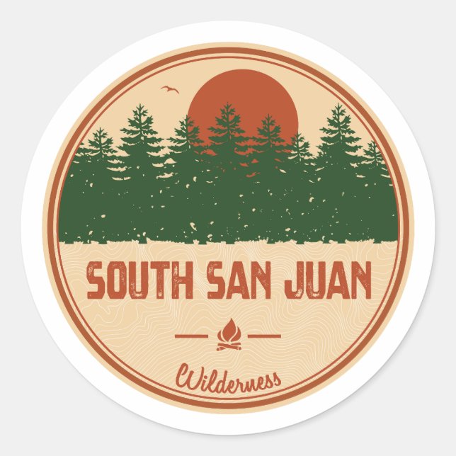 South San Juan Wilderness Colorado Classic Round Sticker (Front)