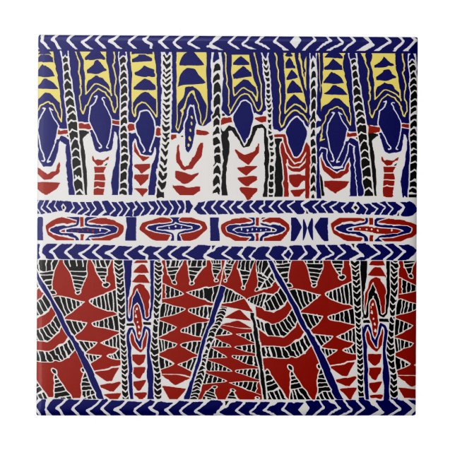 South Seas Samoa Batik Ceramic Tile (Front)