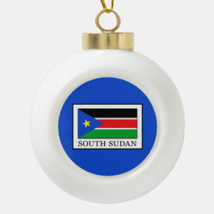 South Sudan Ceramic Ball Christmas Ornament