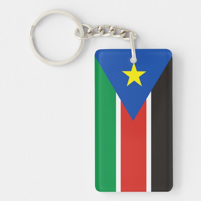 south sudan country long flag nation symbol key ring (Front)