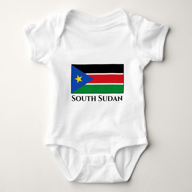 South Sudan Flag Baby Bodysuit (Front)