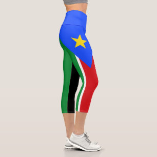 South Sudan Flag Capri Leggings