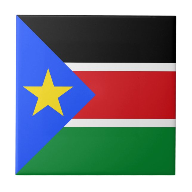 South Sudan Flag Ceramic Tile (Front)