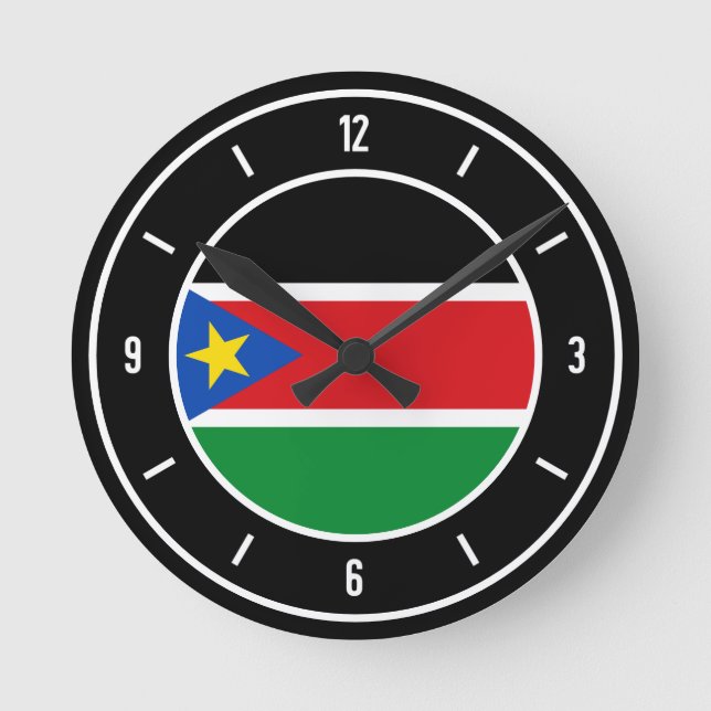 South Sudan Flag Elegant Round Clock (Front)
