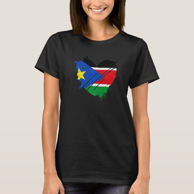 South Sudan Flag I love It is in DNA  South Sudans T-Shirt (Front)