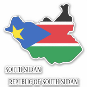 South Sudan Flag Map Patriotic
