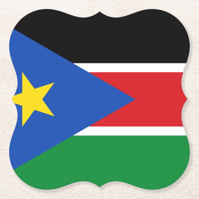 South Sudan Flag Paper Coaster (Front)