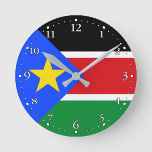 South Sudan Flag Round Clock