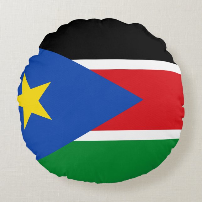 South Sudan Flag Round Cushion (Front)