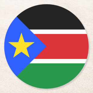 South Sudan Flag Round Paper Coaster