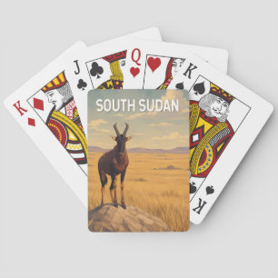 South Sudan Illustration Travel Art Vintage Playing Cards