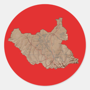 South Sudan Map Classic Round Sticker