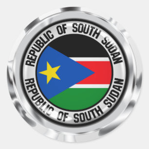 South Sudan Round Emblem Classic Round Sticker