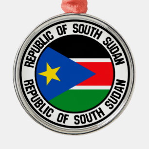 South Sudan Round Emblem Metal Ornament