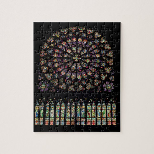 South transept rose window depicting Christ in the Jigsaw Puzzle (Vertical)