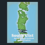South Uist Outer Hebrides Scotland map Poster<br><div class="desc">South Uist Outer Hebrides Scotland map decorated with a beautiful bi plane.</div>
