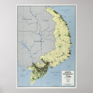 SOUTH VIETNAM CENTRAL INTELLIGENCE AGENCY MAP 1972 POSTER