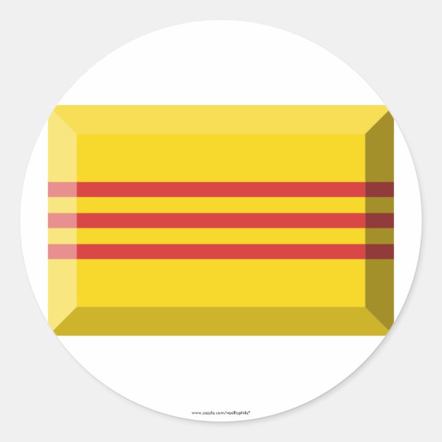 South VietNam Flag Jewel Classic Round Sticker (Front)