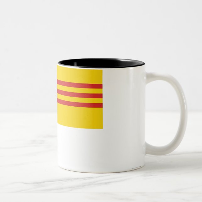 South Vietnam Flag Two-Tone Coffee Mug (Right)