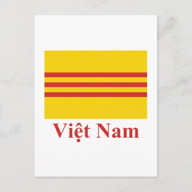 South Vietnam Flag with Name in Vietnamese Postcard (Front)
