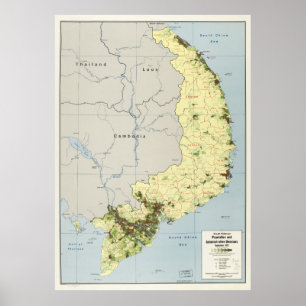 South Vietnam Map September 1972 Poster