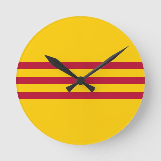 South Vietnamese Flag - Vietnam Cờ vàng ba sọc đỏ Round Clock (Front)