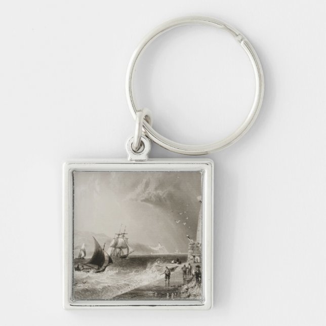 South Wall Lighthouse with Howth Hill Key Ring (Front)