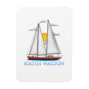 South Walton Coastal Nautical Sailing Sailor Magnet