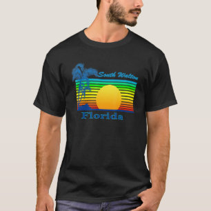 South Walton Florida Retro Tropical Beach Sunset T-Shirt