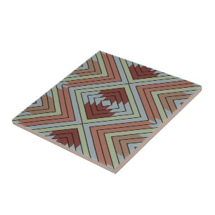 South West American Indian Style Patterned Art Ceramic Tile