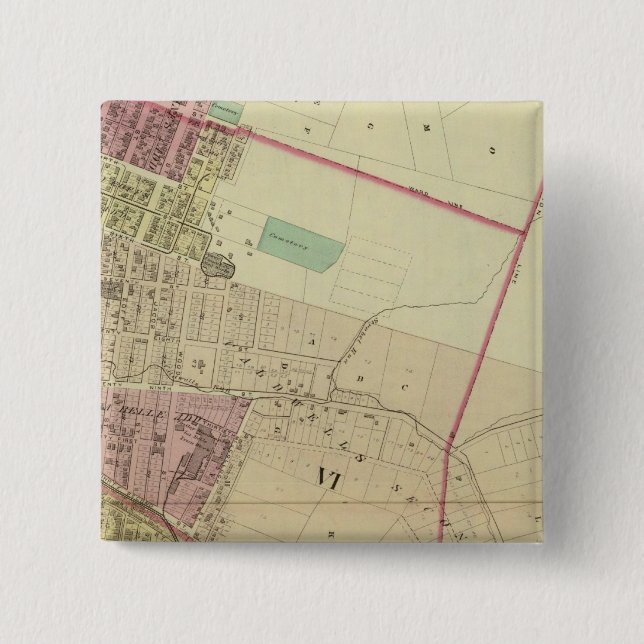 South Wheeling, fifth, sixth and eighth wards 15 Cm Square Badge (Front)