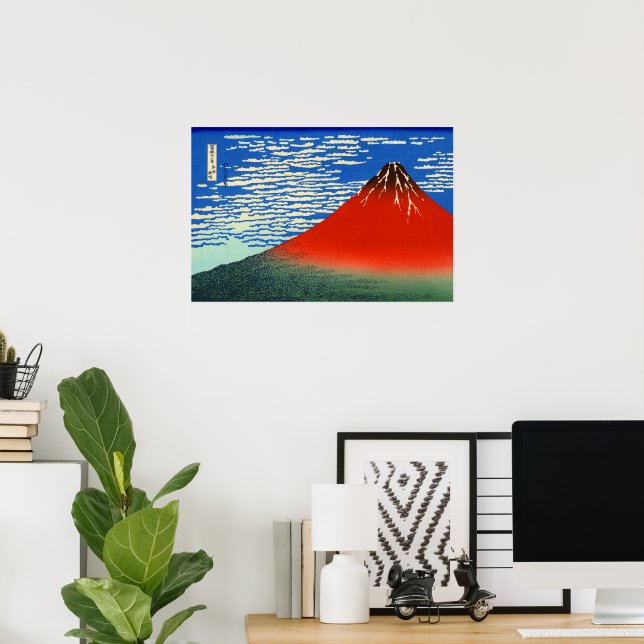 South Wind, Clear Sky Katsushika Hokusai 1830  Poster (Home Office)