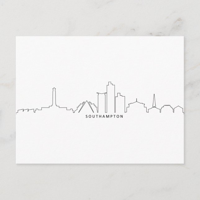 SOUTHAMPTON England City Skyline Silhouette Postcard (Front)