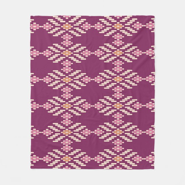 Southeast Asian: Retro Aboriginal Pattern Fleece Blanket (Front)