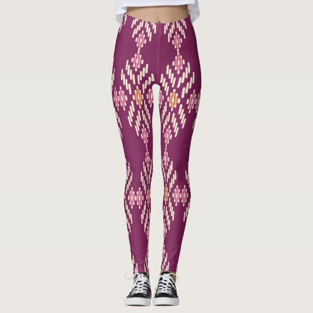 Southeast Asian: Retro Aboriginal Pattern Leggings (Front)