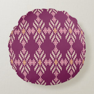 Southeast Asian: Retro Aboriginal Pattern Round Cushion