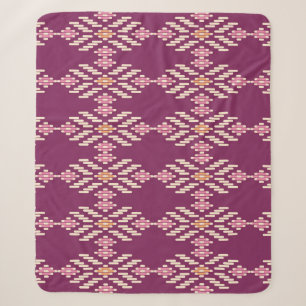 Southeast Asian: Retro Aboriginal Pattern Sherpa Blanket