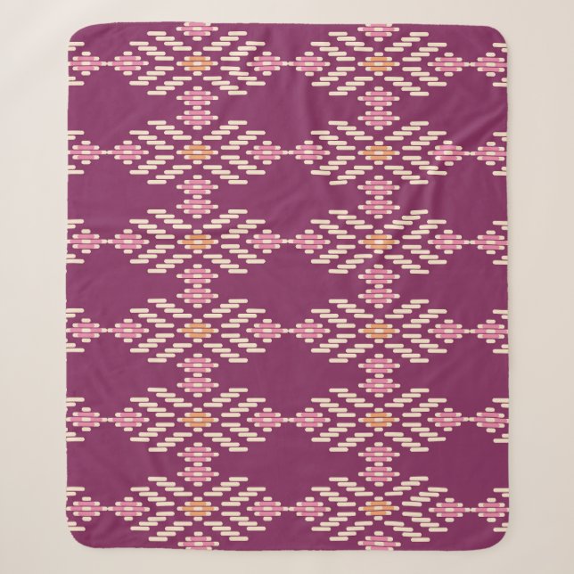 Southeast Asian: Retro Aboriginal Pattern Sherpa Blanket (Front)